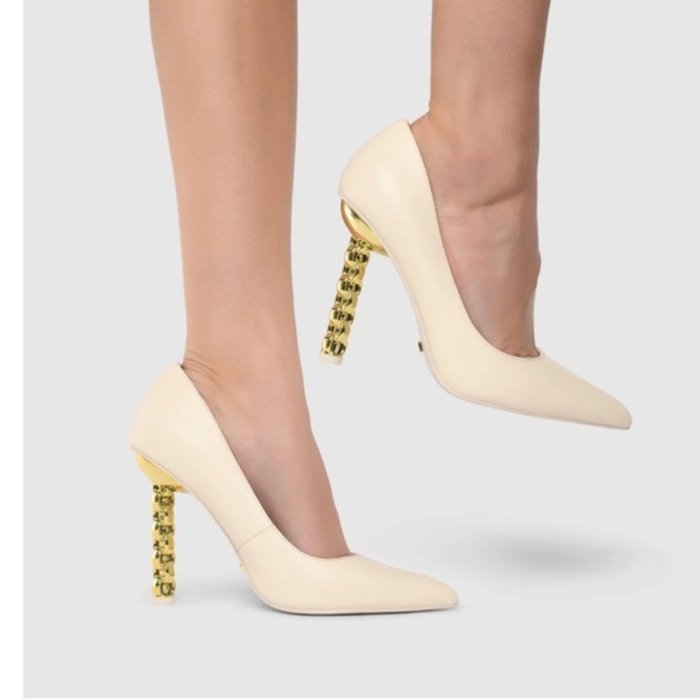 Kat Maconie Heels Lydia Pointed Toe in White Leather